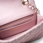 CHANEL Handbag Pink 21S Pink White Tweed Quilted Mini Rectangular Flap Light Gold Hardware -Knockoff
