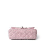 CHANEL Handbag Pink 21S Pink White Tweed Quilted Mini Rectangular Flap Light Gold Hardware -Knockoff
