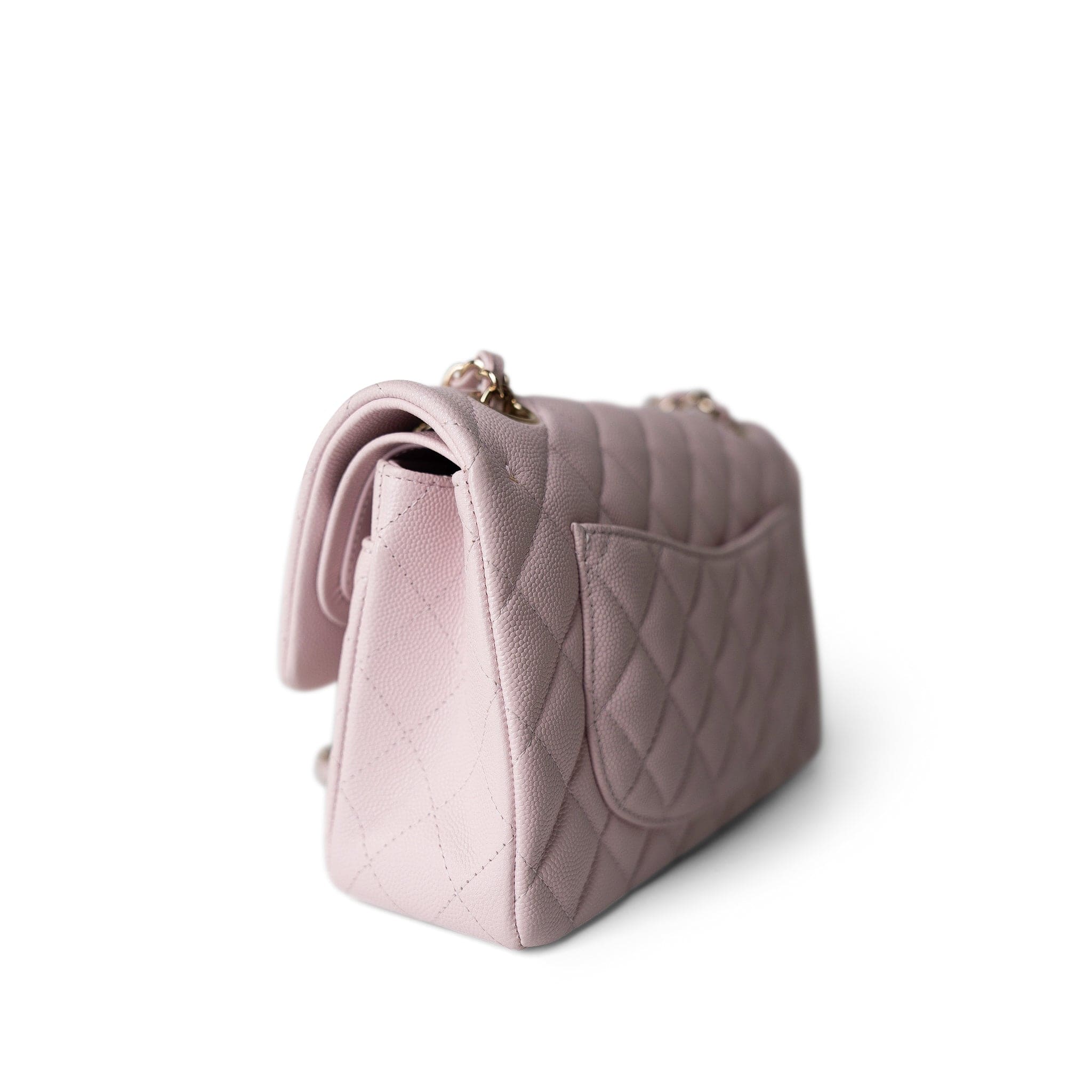 CHANEL Handbag Pink 21S Rose Clair Caviar Quilted Classic Flap Small Light Gold Hardware -Knockoff
