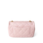 CHANEL Handbag Pink 22B Light Pink Lambskin Quilted Mini Heart Charms Flap Antique Gold Hardware -Knockoff
