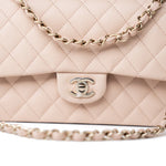 CHANEL Handbag Pink 22c Beige Caviar Quilted Classic Flap Light Gold Hardware -Knockoff
