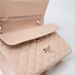 CHANEL Handbag Pink 22c Beige Caviar Quilted Classic Flap Light Gold Hardware -Knockoff
