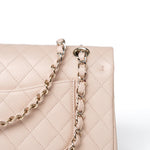 CHANEL Handbag Pink 22c Beige Caviar Quilted Classic Flap Light Gold Hardware -Knockoff
