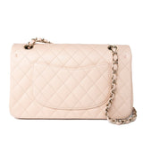 CHANEL Handbag Pink 22c Beige Caviar Quilted Classic Flap Light Gold Hardware -Knockoff
