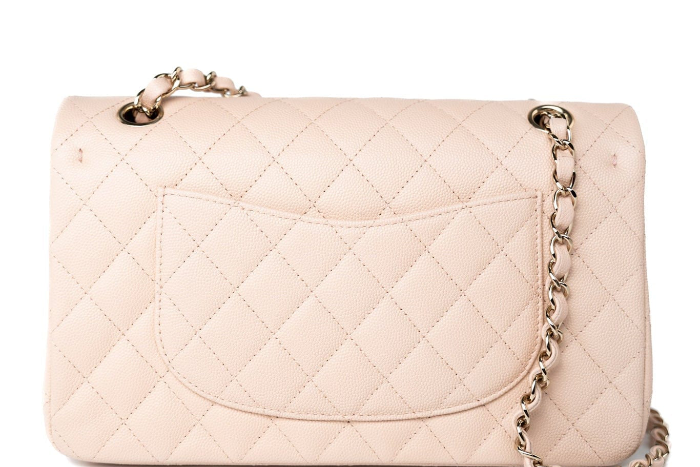 CHANEL Handbag Pink 22c Beige Caviar Quilted Classic Flap Light Gold Hardware -Knockoff
