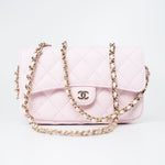 CHANEL Handbag Pink 22P Light Pink Caviar Quilted Flap Phone Holder with Classic Chain LGHW -Knockoff
