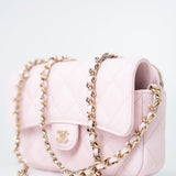 CHANEL Handbag Pink 22P Light Pink Caviar Quilted Flap Phone Holder with Classic Chain LGHW -Knockoff
