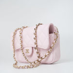 CHANEL Handbag Pink 22P Light Pink Caviar Quilted Flap Phone Holder with Classic Chain LGHW -Knockoff
