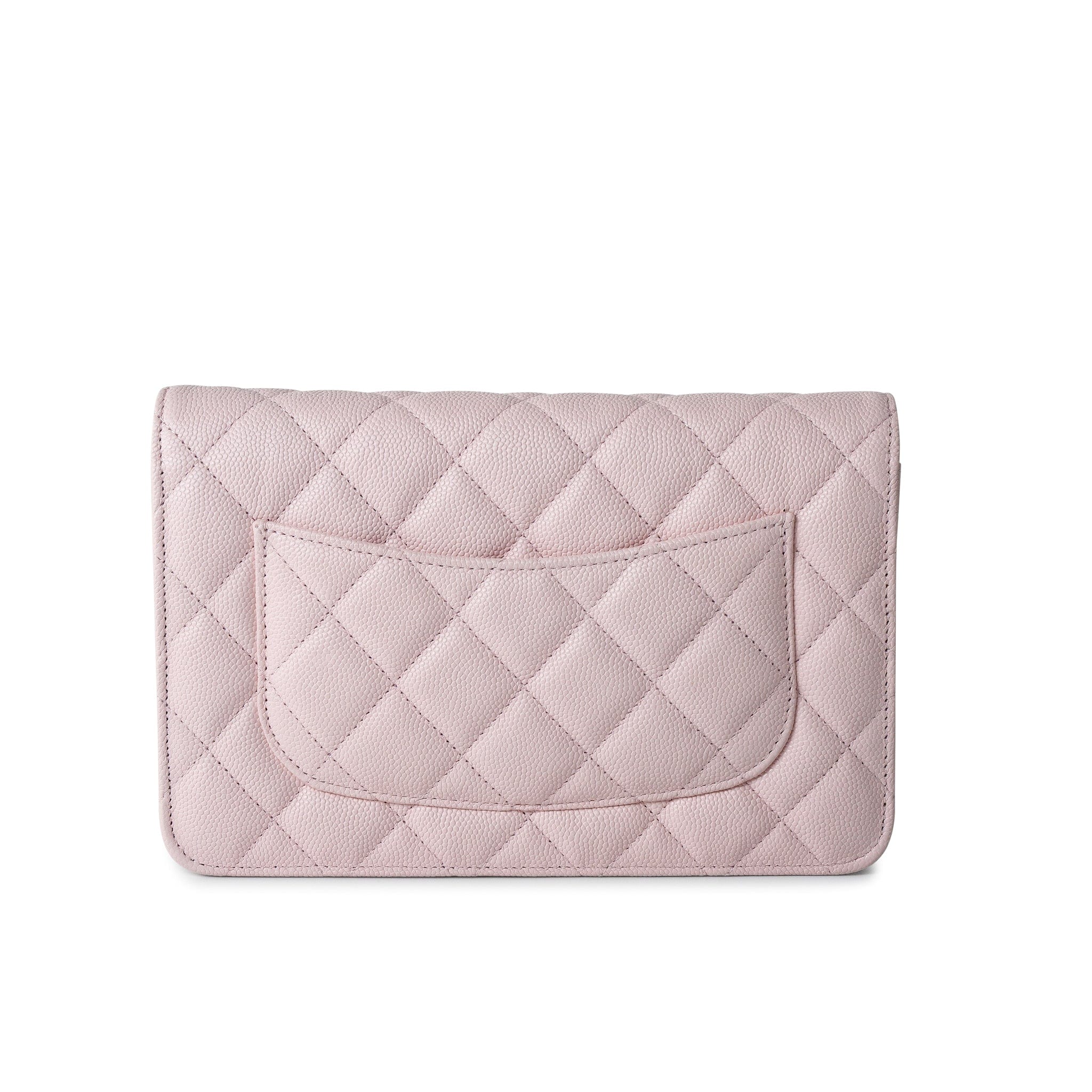 CHANEL Handbag Pink 22S Light Pink Caviar  Quilted Wallet On Chain (WOC) LGHW -Knockoff
