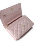 CHANEL Handbag Pink 22S Light Pink Caviar  Quilted Wallet On Chain (WOC) LGHW -Knockoff
