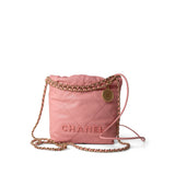 CHANEL Handbag Pink 23K Pink Caviar Quilted 22 Bag Mini -Knockoff
