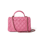 CHANEL Handbag Pink 23P Pink Lambskin Quilted Mini Top Handle Light Gold Hardware -Knockoff
