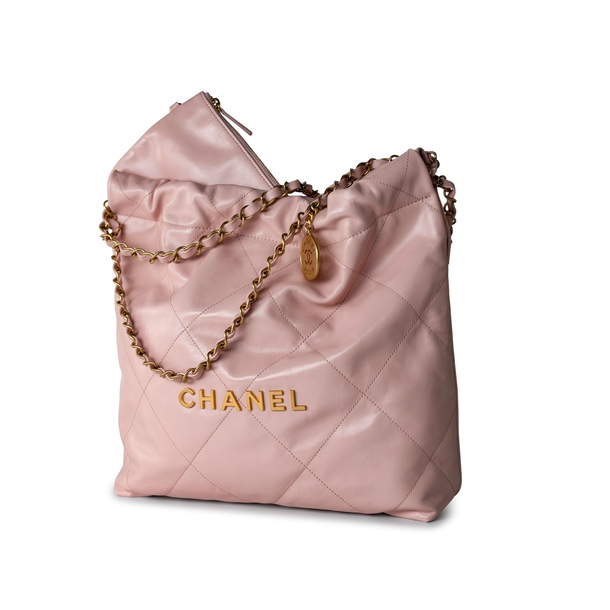 CHANEL Handbag Pink 23S Rose Claire (Pink) Small Calfskin Quilted 22 Bag AGHW -Knockoff
