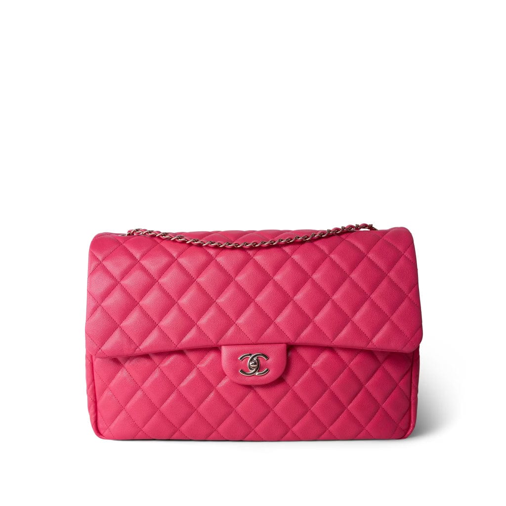 CHANEL Handbag Pink 24C Maxi Travel Flap Pink Caviar Quilted Light Gold Hardware -Knockoff
