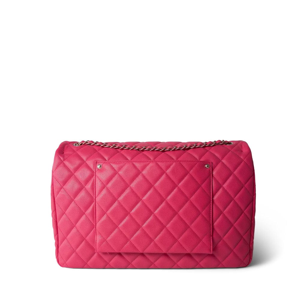 CHANEL Handbag Pink 24C Maxi Travel Flap Pink Caviar Quilted Light Gold Hardware -Knockoff
