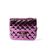 CHANEL Handbag Pink 24C Shiny Pink Calfskin Quilted Flap Bag & Coin Purse -Knockoff
