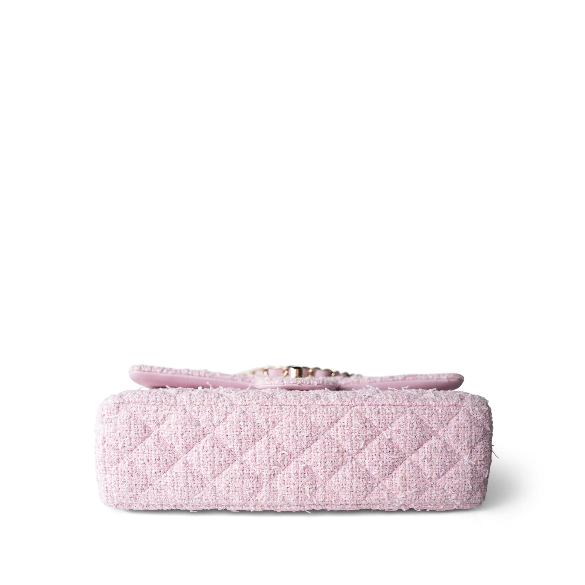 CHANEL Handbag Pink / Classic flap 21S Pink Tweed Quilted Classic Flap Medium Light Gold Hardware -Knockoff
