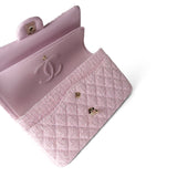 CHANEL Handbag Pink / Classic flap 21S Pink Tweed Quilted Classic Flap Medium Light Gold Hardware -Knockoff
