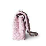 CHANEL Handbag Pink / Classic flap 21S Pink Tweed Quilted Classic Flap Medium Light Gold Hardware -Knockoff
