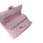 CHANEL Handbag Pink / Classic flap 21S Pink Tweed Quilted Classic Flap Medium Light Gold Hardware -Knockoff
