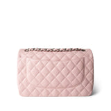 CHANEL Handbag Pink Light Pink Lambskin Quilted Jumbo Classic Flap Silver Hardware -Knockoff
