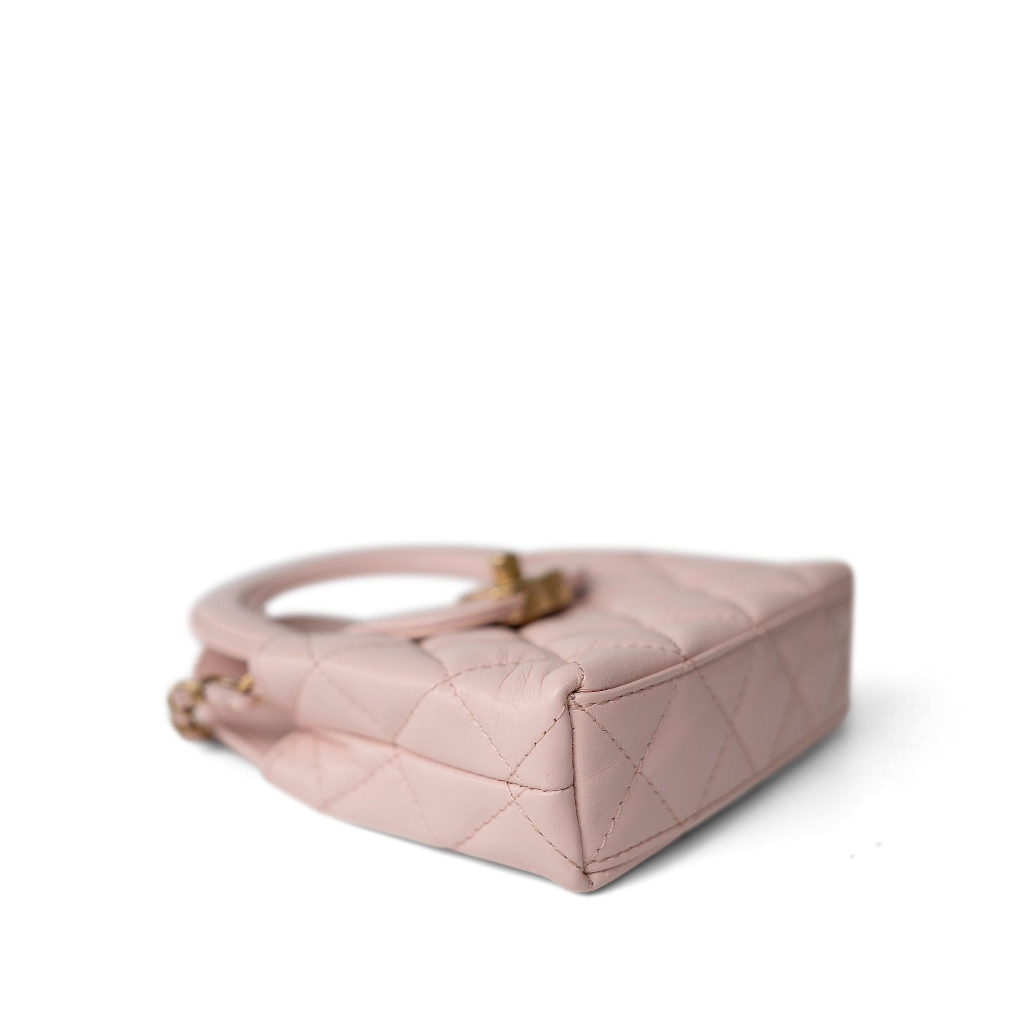 CHANEL Handbag Pink Light Pink Shiny Aged Calfskin Nano Kelly Mini Shopper -Knockoff
