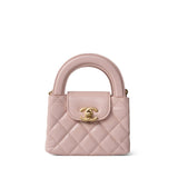 CHANEL Handbag Pink Light Pink Shiny Aged Calfskin Nano Kelly Mini Shopper -Knockoff
