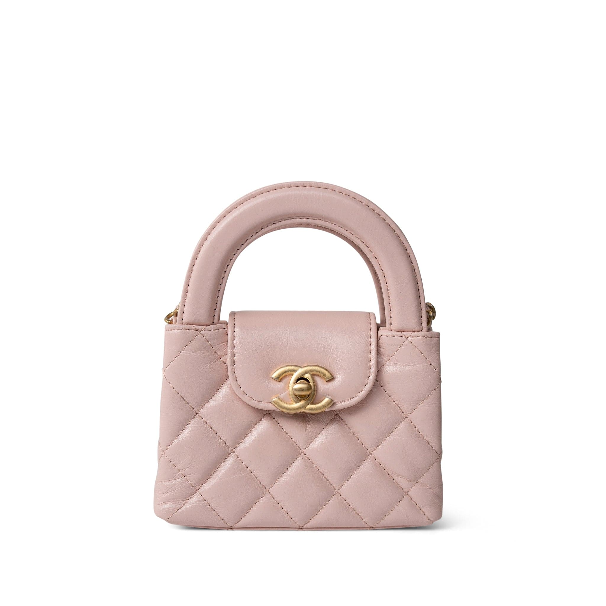 CHANEL Handbag Pink Light Pink Shiny Aged Calfskin Nano Kelly Mini Shopper -Knockoff
