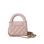 CHANEL Handbag Pink Light Pink Shiny Aged Calfskin Nano Kelly Mini Shopper -Knockoff
