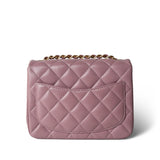 CHANEL Handbag Pink Mauve Lambskin Quilted Mini Square Flap -Knockoff
