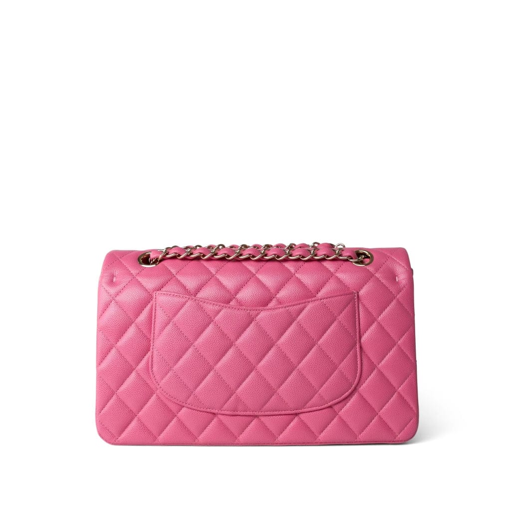 CHANEL Handbag Pink Pink Caviar Quilted Classic Flap Medium Light Gold Hardware -Knockoff
