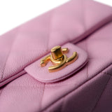 CHANEL Handbag Pink Pink Caviar Quilted Sweetheart Mini Flap Antique Gold Hardware -Knockoff
