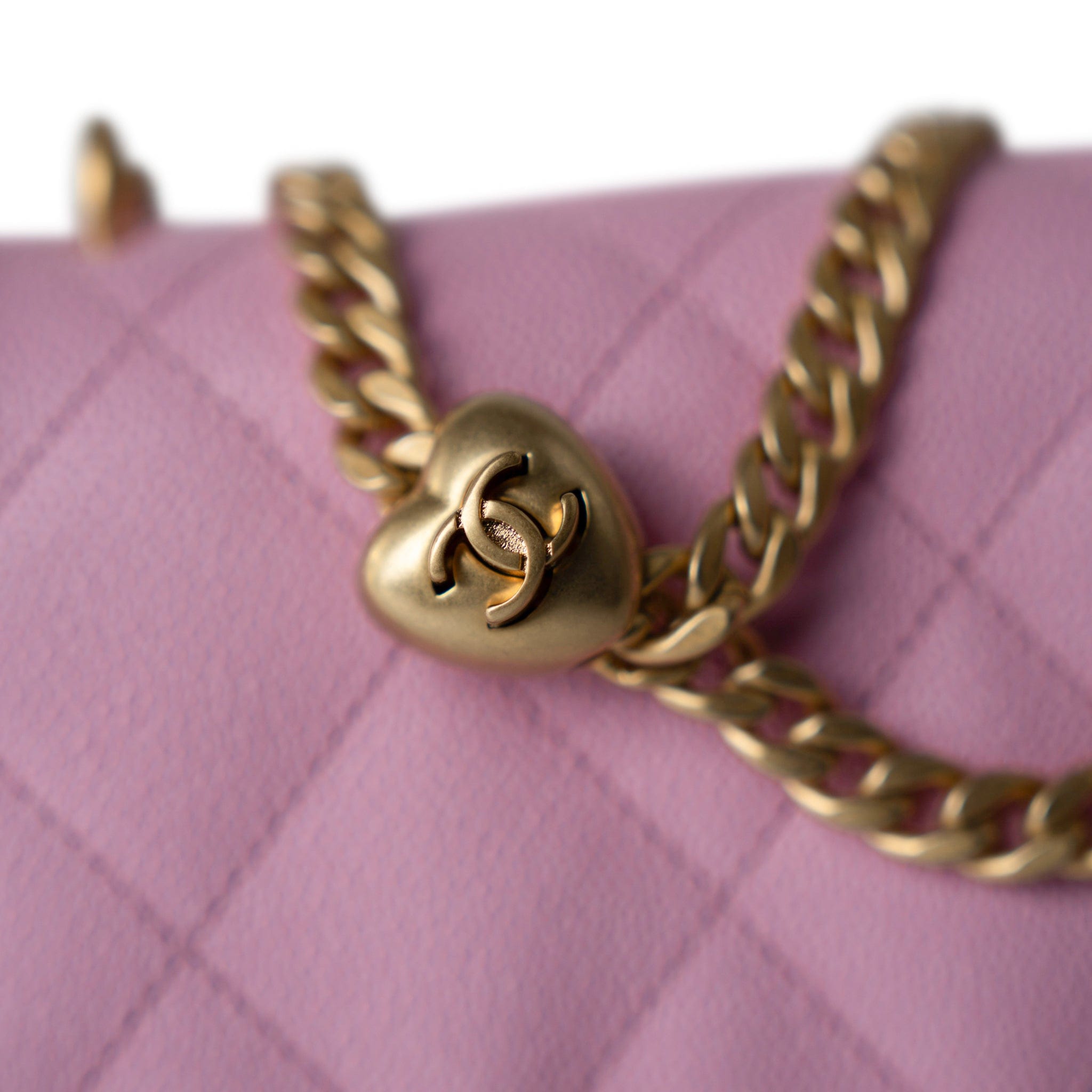 CHANEL Handbag Pink Pink Caviar Quilted Sweetheart Mini Flap Antique Gold Hardware -Knockoff
