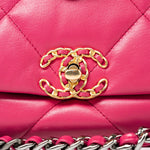 CHANEL Handbag Pink Pink Goatskin Quilted 19 Flap Small Mixed Hardware -Knockoff
