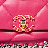 CHANEL Handbag Pink Pink Goatskin Quilted 19 Flap Small Mixed Hardware -Knockoff
