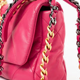 CHANEL Handbag Pink Pink Goatskin Quilted 19 Flap Small Mixed Hardware -Knockoff
