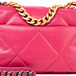 CHANEL Handbag Pink Pink Goatskin Quilted 19 Flap Small Mixed Hardware -Knockoff
