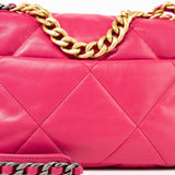 CHANEL Handbag Pink Pink Goatskin Quilted 19 Flap Small Mixed Hardware -Knockoff
