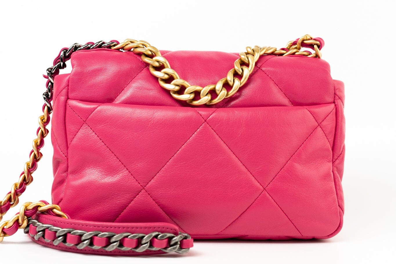 CHANEL Handbag Pink Pink Goatskin Quilted 19 Flap Small Mixed Hardware -Knockoff
