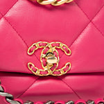 CHANEL Handbag Pink Pink Goatskin Quilted 19 Flap Small Mixed Hardware -Knockoff
