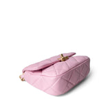 CHANEL Handbag Pink Pink Mini Lacquered Chain Lambskin Quilted Flap Aged Gold Hardware -Knockoff
