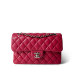 CHANEL Handbag Pink Raspberry Caviar Quilted Classic Flap Small Silver Hardware -Knockoff
