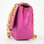 CHANEL Handbag Pink Satin Quilted Single Flap Mini Gold Hardware -Knockoff
