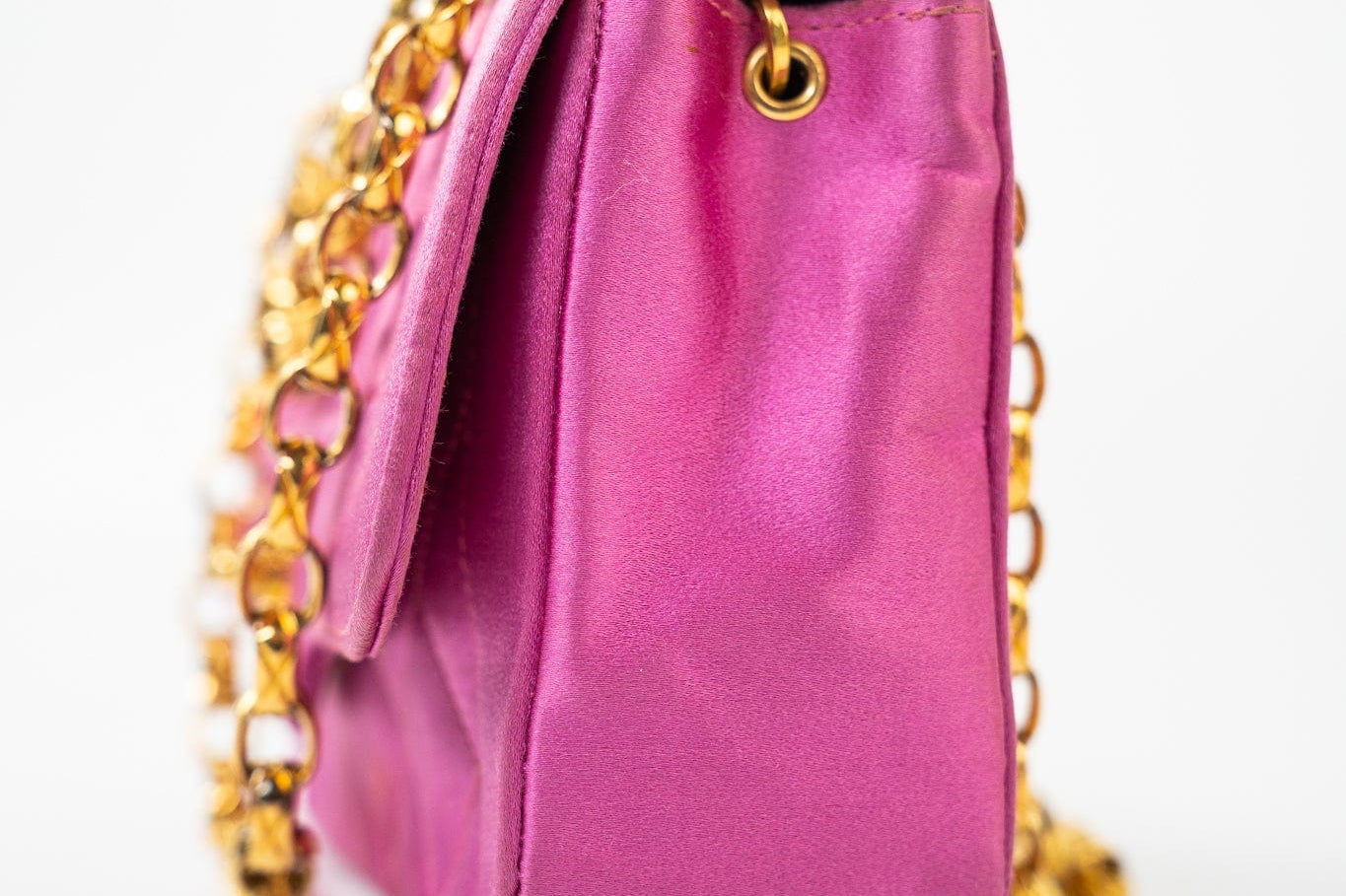 CHANEL Handbag Pink Satin Quilted Single Flap Mini Gold Hardware -Knockoff
