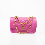 CHANEL Handbag Pink Satin Quilted Single Flap Mini Gold Hardware -Knockoff
