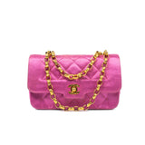 CHANEL Handbag Pink Satin Quilted Single Flap Mini Gold Hardware -Knockoff
