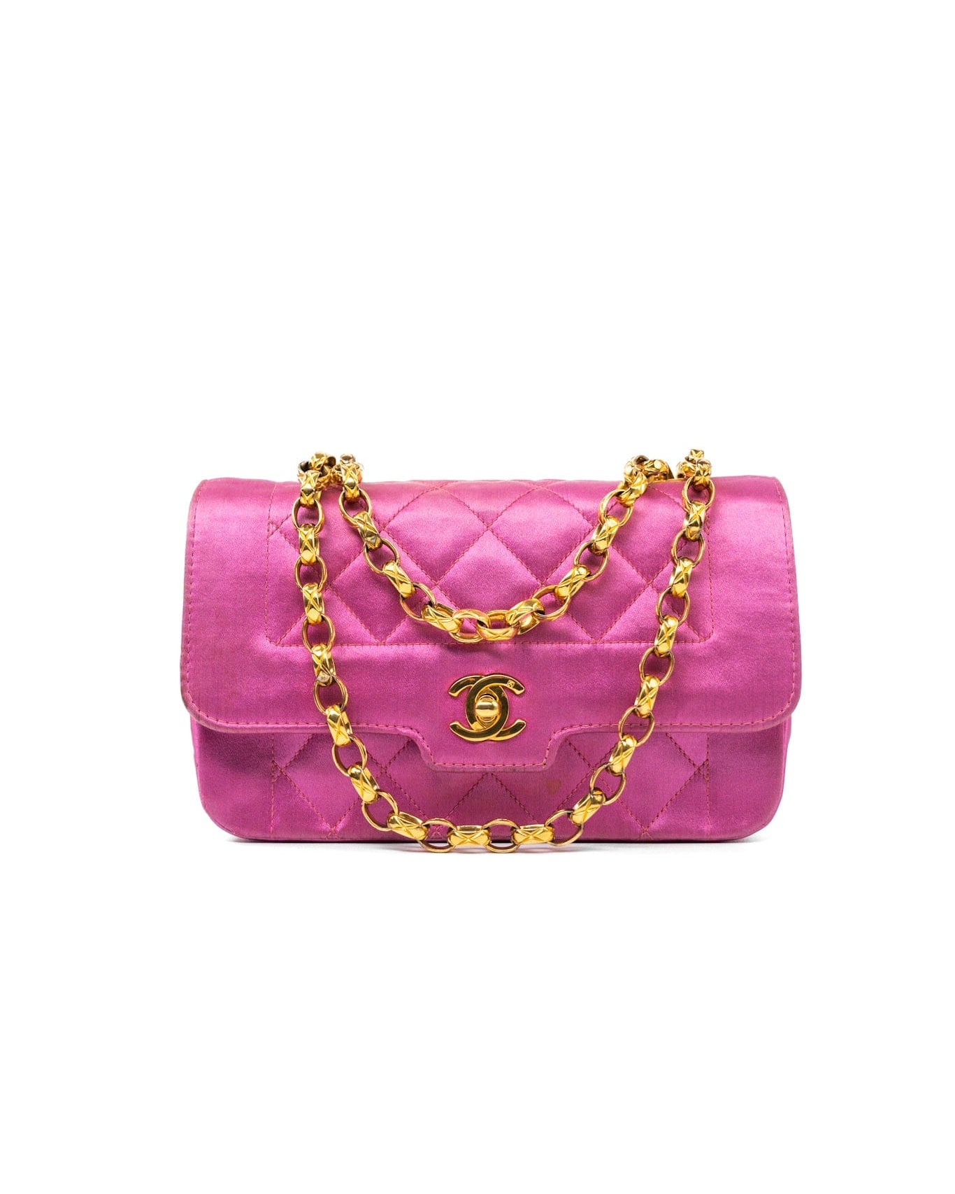 CHANEL Handbag Pink Satin Quilted Single Flap Mini Gold Hardware -Knockoff
