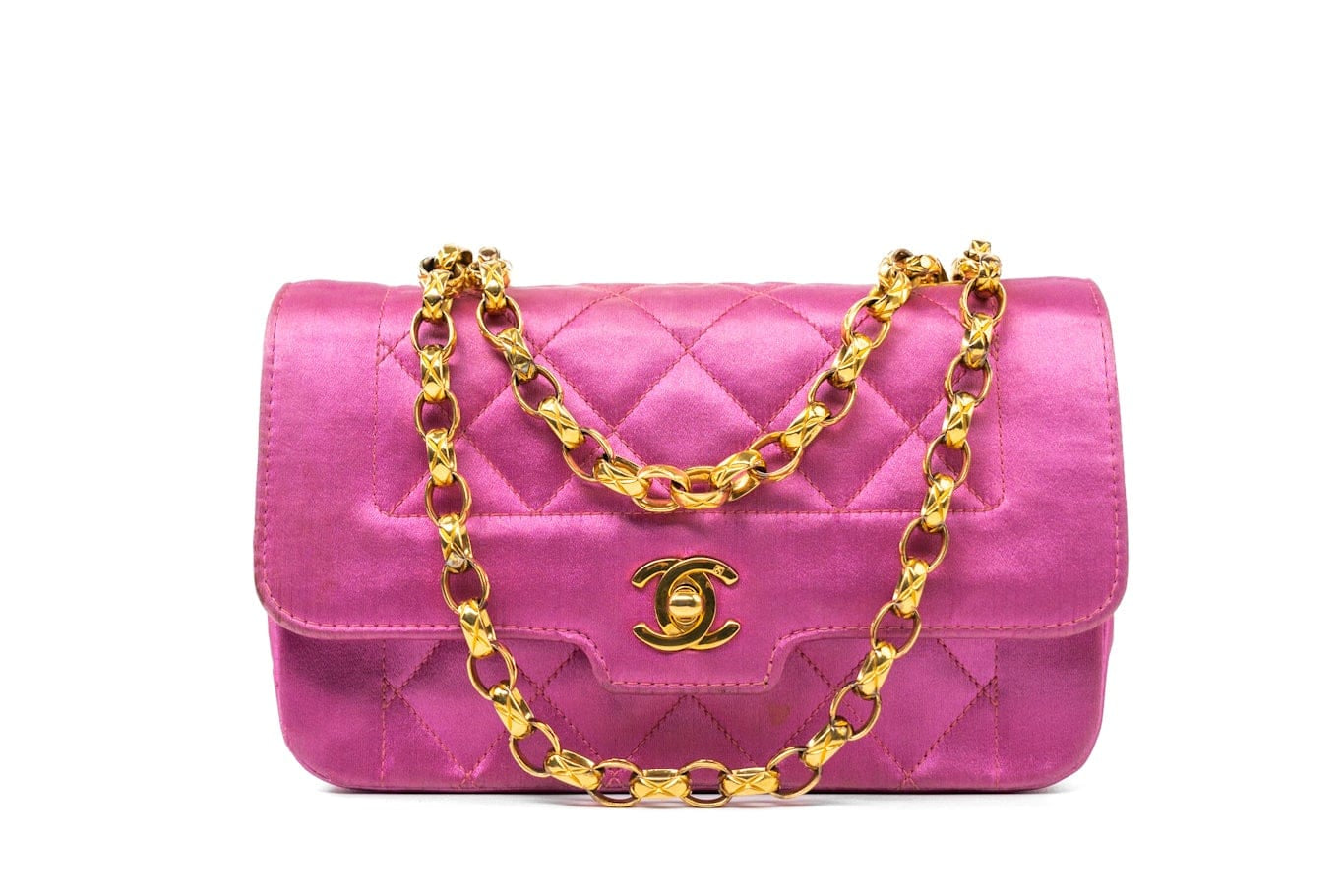 CHANEL Handbag Pink Satin Quilted Single Flap Mini Gold Hardware -Knockoff
