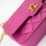 CHANEL Handbag Pink Satin Quilted Single Flap Mini Gold Hardware -Knockoff
