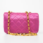 CHANEL Handbag Pink Satin Quilted Single Flap Mini Gold Hardware -Knockoff
